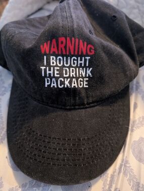 Black 'Warning I Bought The Drink Package' Cap